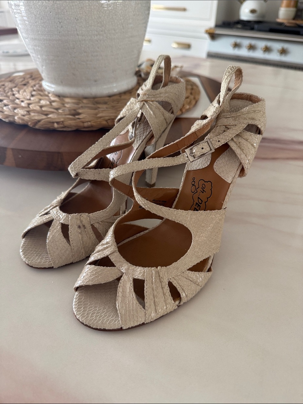 Oh Deer! Beige Strappy High Heel Sandals